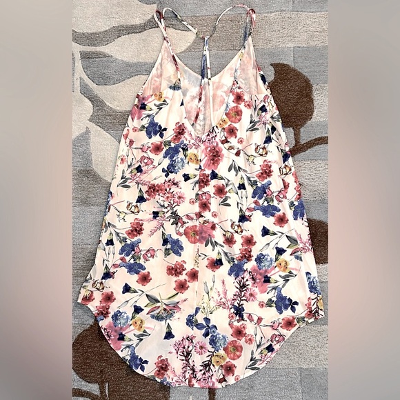 ASTR The Label Spring Garden Strappy Mini Slip Dress in Peach + Bright Floral - Picture 6 of 7